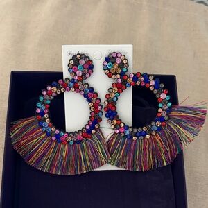 New Colorful Marci grad Beaded Hoop Earrings large